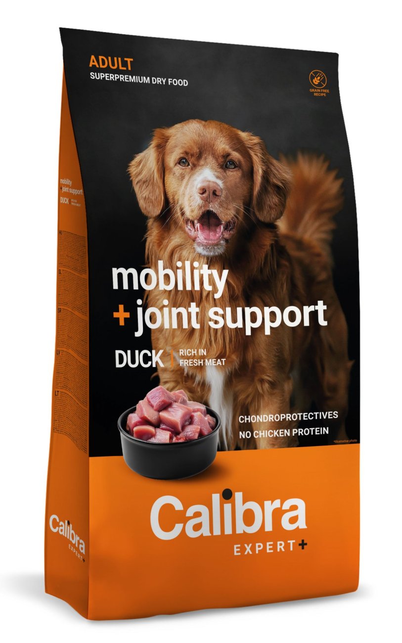Calibra Dog EXPERT+ Adult Mobility & Joint Support Trockenfutter mit Ente 12kg